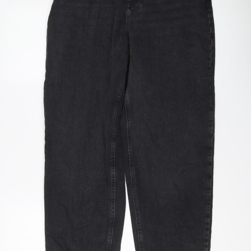 Marks and Spencer Womens Grey Cotton Tapered Jeans Size 12 L30 in Regular Button