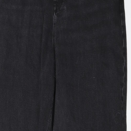 Marks and Spencer Womens Grey Cotton Tapered Jeans Size 12 L30 in Regular Button