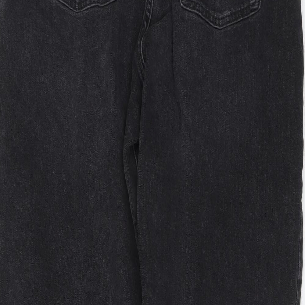 Marks and Spencer Womens Grey Cotton Tapered Jeans Size 12 L30 in Regular Button