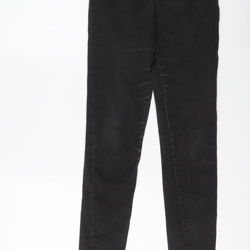 Zara Womens Grey Cotton Skinny Jeans Size 10 L32 in Regular Button