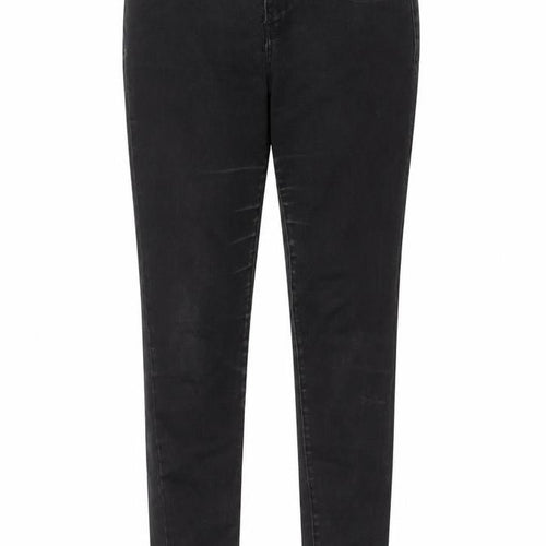 Zara Womens Grey Cotton Skinny Jeans Size 10 L32 in Regular Button