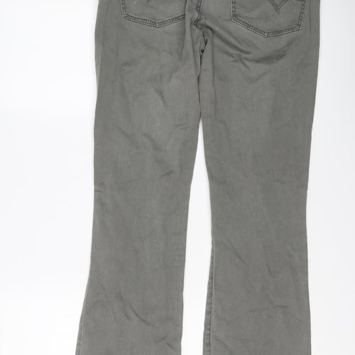 River Island Womens Green Cotton Bootcut Jeans Size 12 L32 in Regular Button
