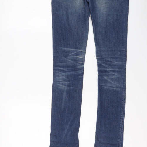 Fabulously British Womens Blue Cotton Skinny Jeans Size 28 in L31 in Regular Button