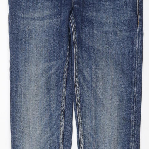 Fabulously British Womens Blue Cotton Skinny Jeans Size 28 in L31 in Regular Button