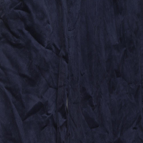 Marks and Spencer Womens Blue Cotton Trousers Size 20 L29 in Regular Button