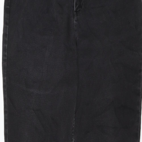 Per Una Womens Grey Cotton Straight Jeans Size 16 L29 in Regular Button