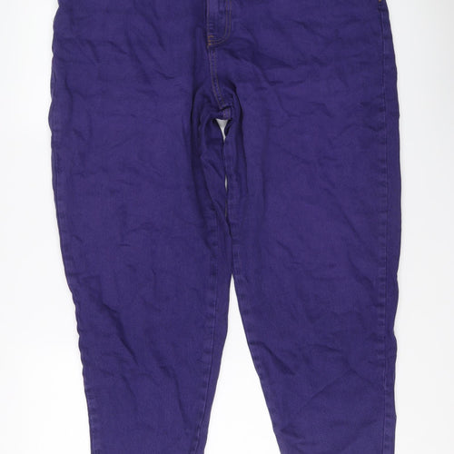 ASOS Womens Purple Cotton Tapered Jeans Size 18 L26 in Regular Button