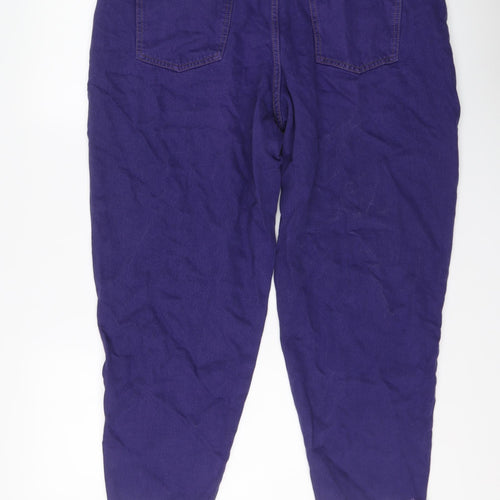 ASOS Womens Purple Cotton Tapered Jeans Size 18 L26 in Regular Button