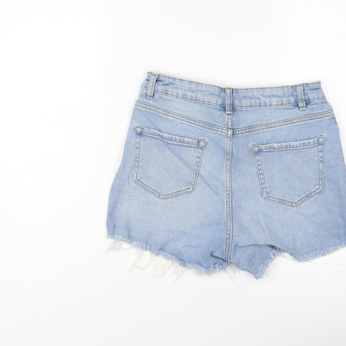 New Look Girls Blue Cotton Cut-Off Shorts Size 14 Years Regular Zip