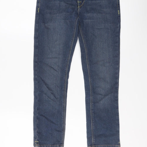 Topshop Womens Blue Cotton Straight Jeans Size 25 in L24 in Regular Button
