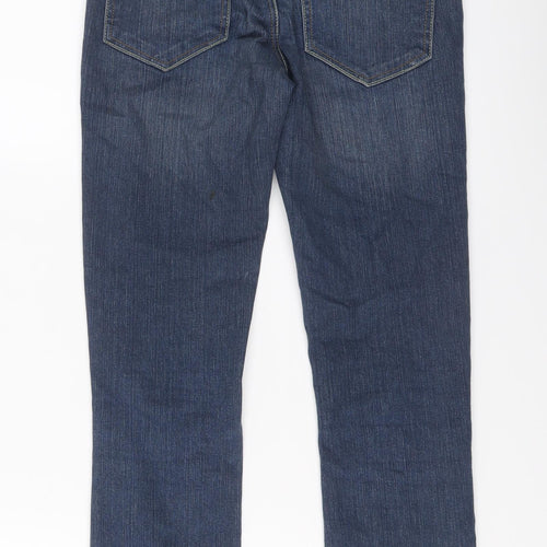 Topshop Womens Blue Cotton Straight Jeans Size 25 in L24 in Regular Button