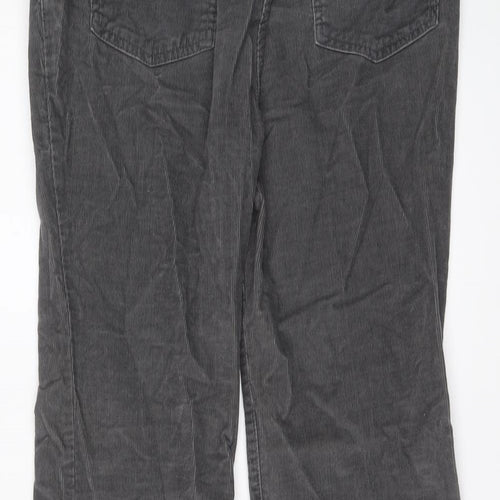 Boden Womens Grey Cotton Trousers Size 12 L28 in Regular Button
