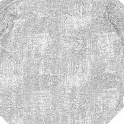 NEXT Womens Silver Polyester Basic Blouse Size 8 Mock Neck