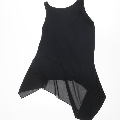 Label Lab Womens Black Viscose Basic Tank Size 8 Round Neck