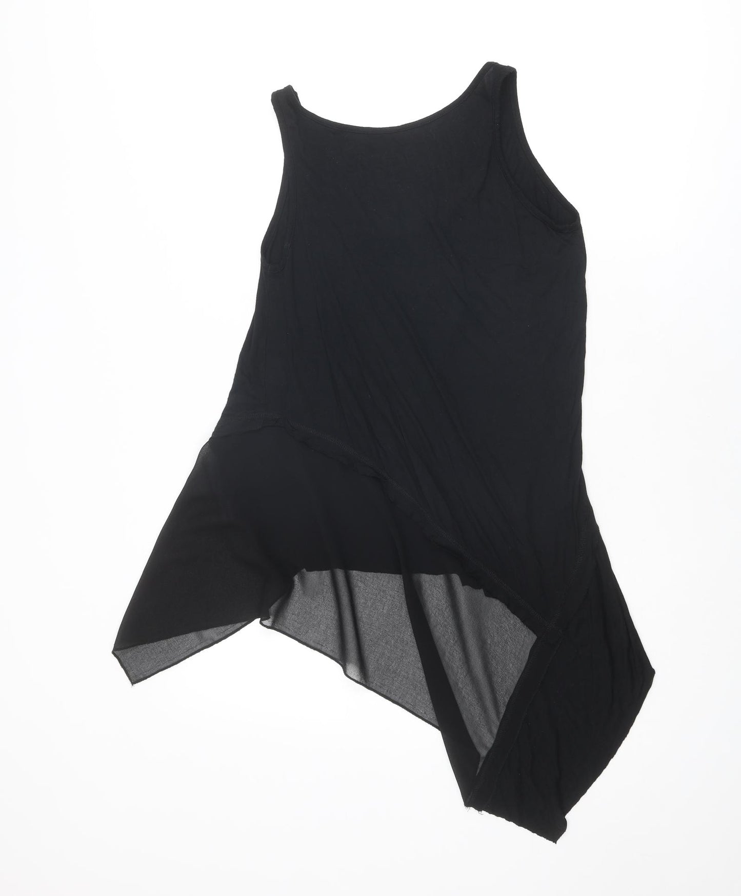 Label Lab Womens Black Viscose Basic Tank Size 8 Round Neck