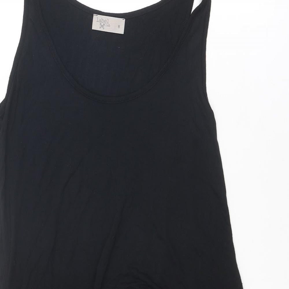 Label Lab Womens Black Viscose Basic Tank Size 8 Round Neck