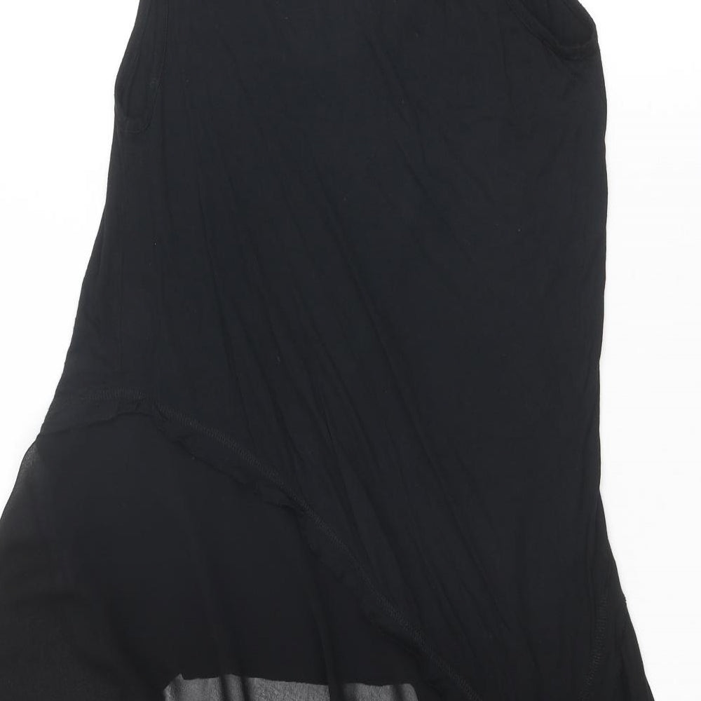 Label Lab Womens Black Viscose Basic Tank Size 8 Round Neck