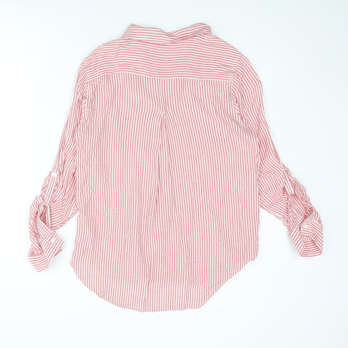 Velvet Heart Womens Red Striped Viscose Basic Button-Up Size M Collared