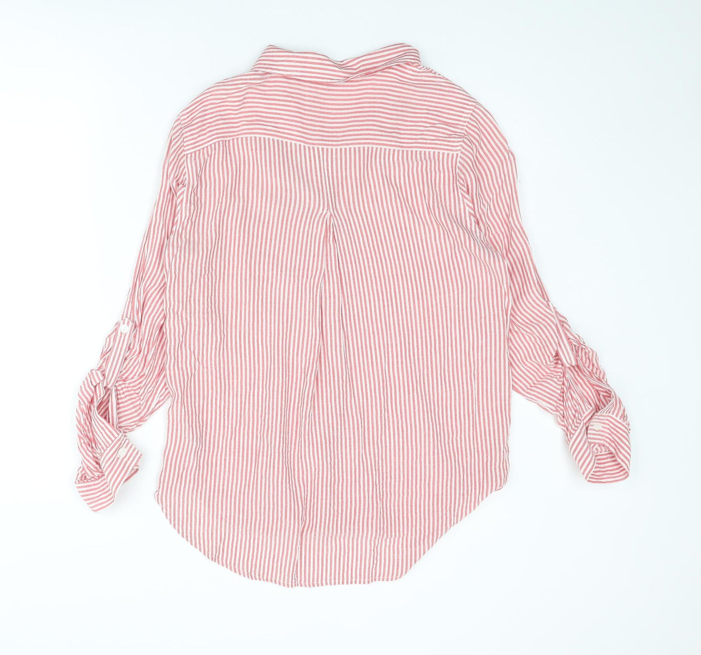 Velvet Heart Womens Red Striped Viscose Basic Button-Up Size M Collared