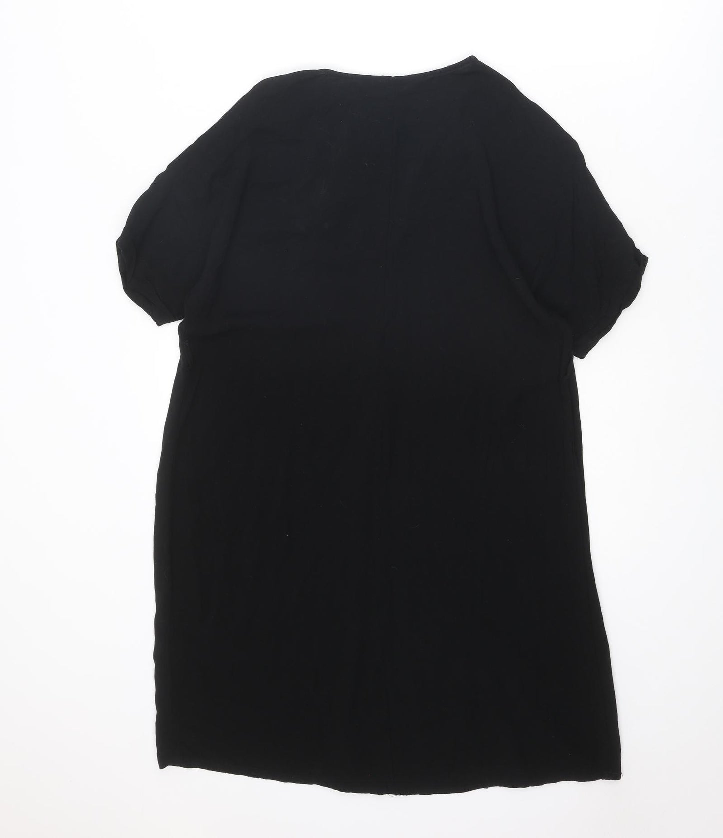 New Look Womens Black Viscose A-Line Size 12 V-Neck Pullover