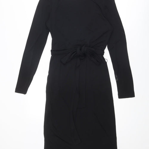 Issa Womens Black Viscose A-Line Size 14 V-Neck Zip