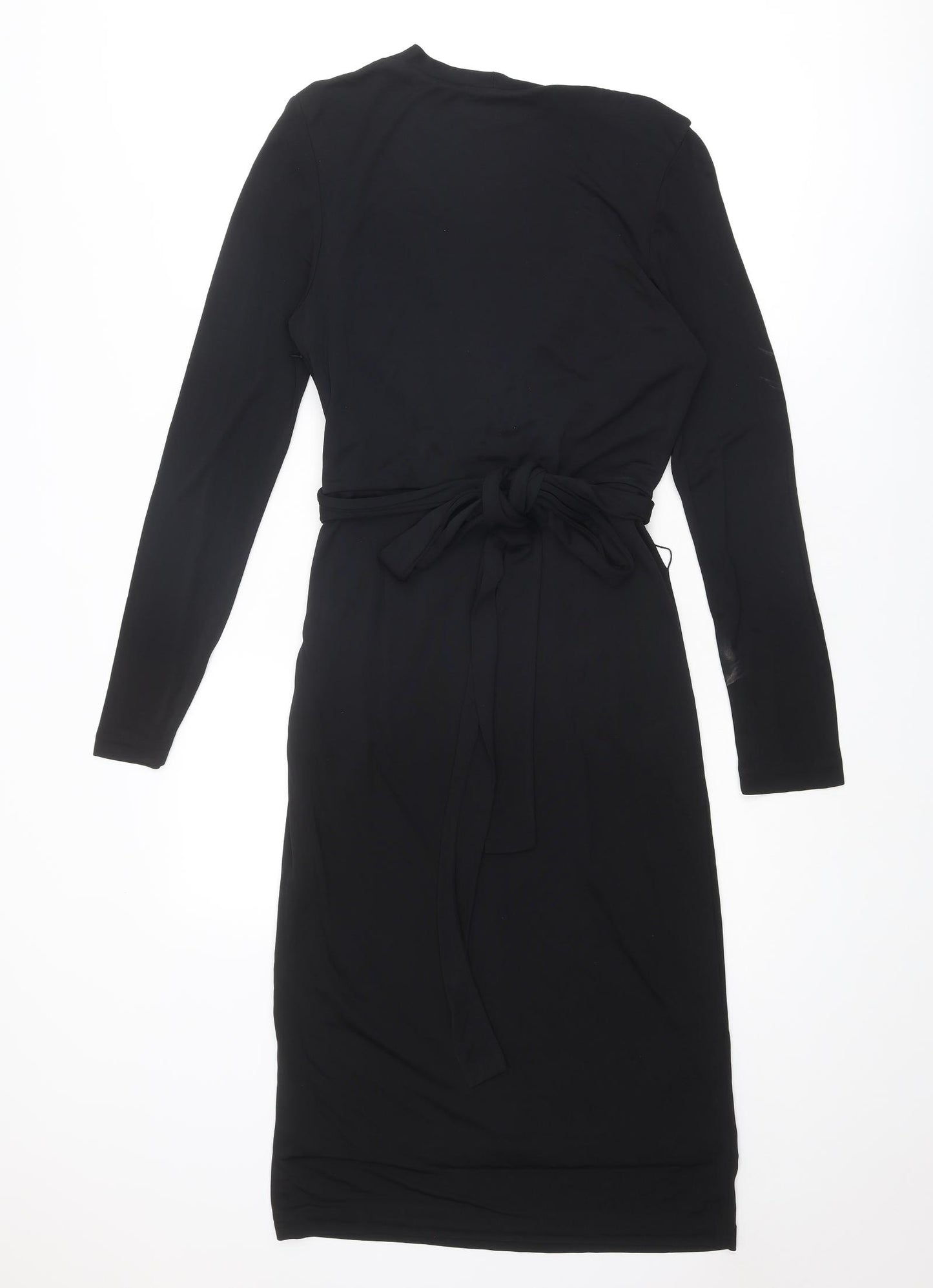 Issa Womens Black Viscose A-Line Size 14 V-Neck Zip