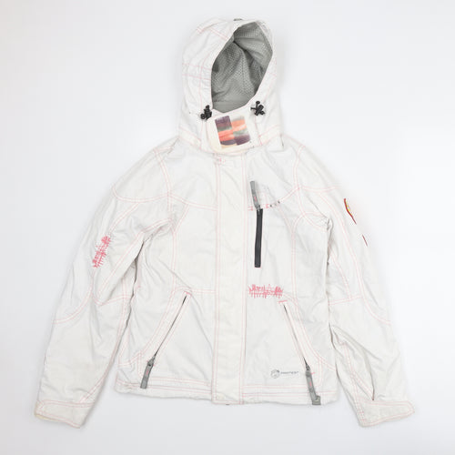 Protest Womens White Windbreaker Jacket Size XS Zip