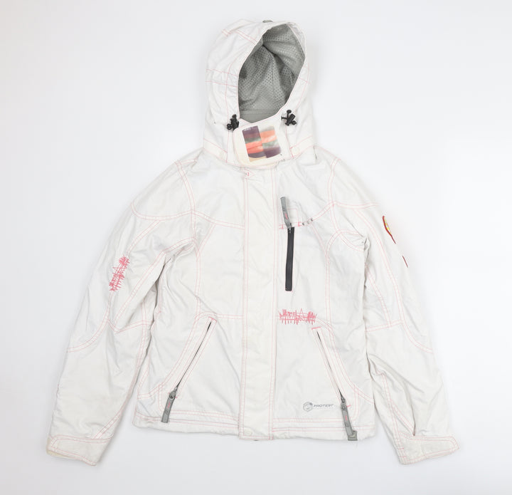 Protest Womens White Windbreaker Jacket Size XS Zip