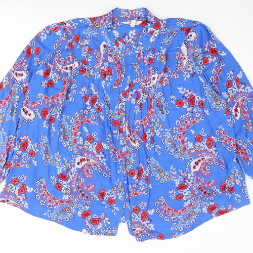 Per Una Womens Multicoloured Geometric Viscose Basic Button-Up Size 18 V-Neck