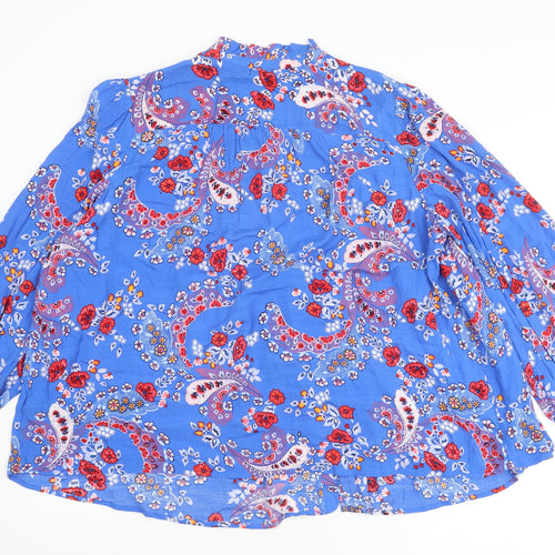 Per Una Womens Multicoloured Geometric Viscose Basic Button-Up Size 18 V-Neck
