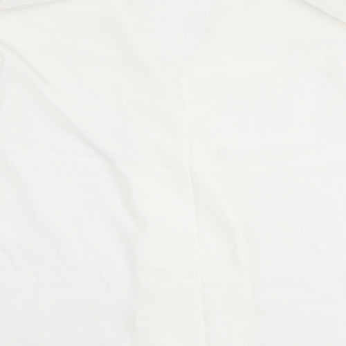 First Avenue Womens White Polyester Basic Button-Up Size 16 Collared