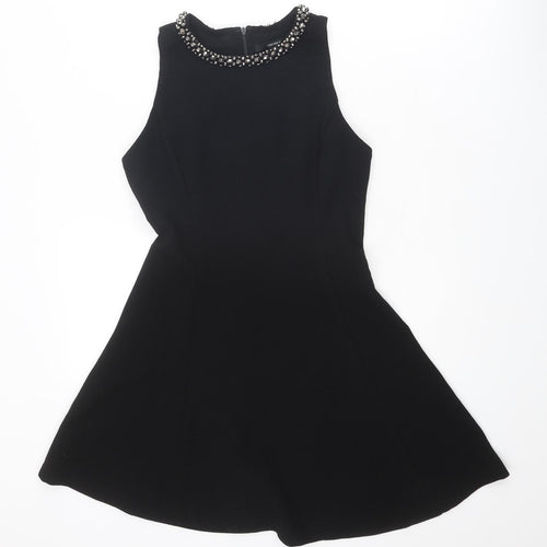 FOREVER 21 Womens Black Polyester Fit & Flare Size M Round Neck