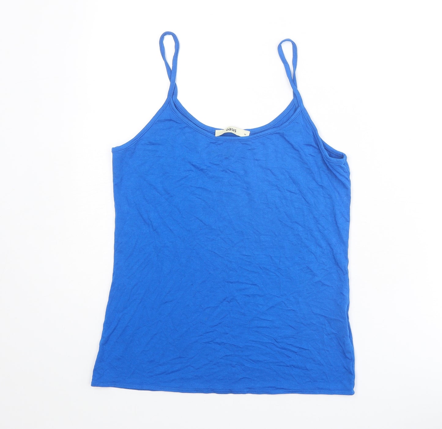 Oasis Womens Blue Viscose Basic Tank Size M Round Neck