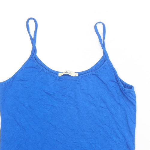 Oasis Womens Blue Viscose Basic Tank Size M Round Neck