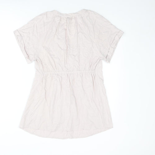 H&M Womens Pink Viscose Basic Blouse Size S V-Neck