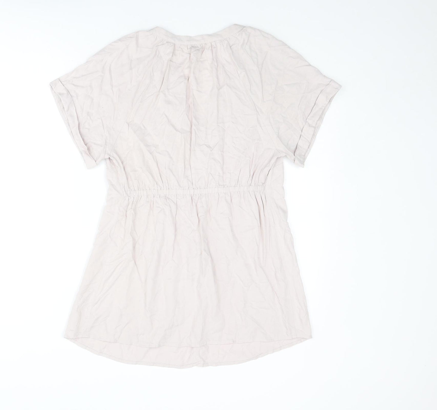 H&M Womens Pink Viscose Basic Blouse Size S V-Neck