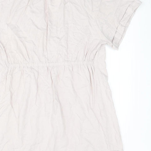 H&M Womens Pink Viscose Basic Blouse Size S V-Neck