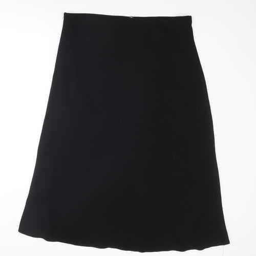 Marks and Spencer Womens Black Polyester A-Line Skirt Size 38 in