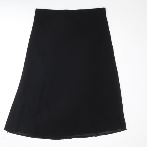 Marks and Spencer Womens Black Polyester A-Line Skirt Size 38 in