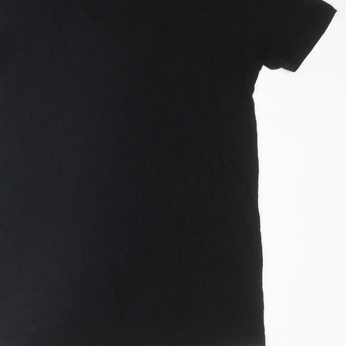 Select Womens Black Viscose Basic T-Shirt Size 10 Round Neck