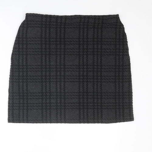 Marks and Spencer Womens Grey Geometric Polyester A-Line Skirt Size 16