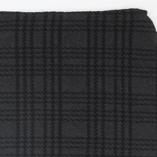 Marks and Spencer Womens Grey Geometric Polyester A-Line Skirt Size 16