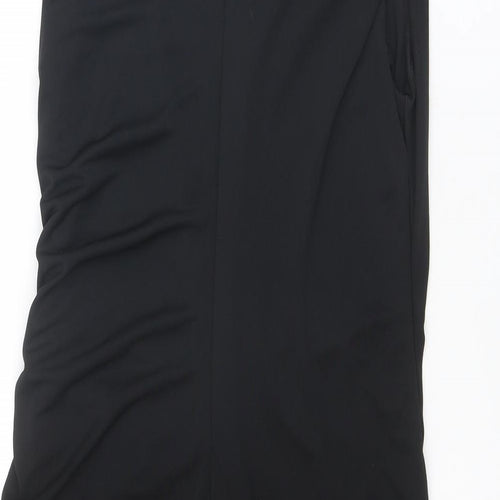 Zara Womens Black Polyester A-Line Size XL Boat Neck Zip