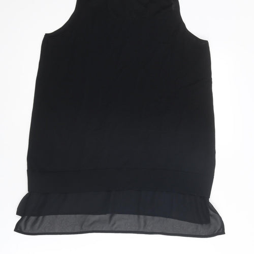 NEXT Womens Black Round Neck Viscose Vest Jumper Size M