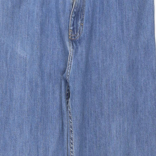 Blue Harbour Mens Blue Cotton Straight Jeans Size 34 in Regular Zip