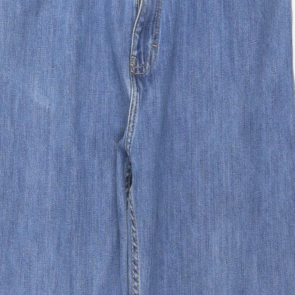 Blue Harbour Mens Blue Cotton Straight Jeans Size 34 in Regular Zip