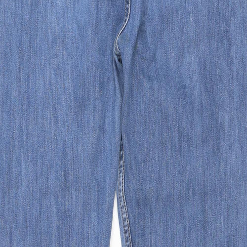 Blue Harbour Mens Blue Cotton Straight Jeans Size 34 in Regular Zip
