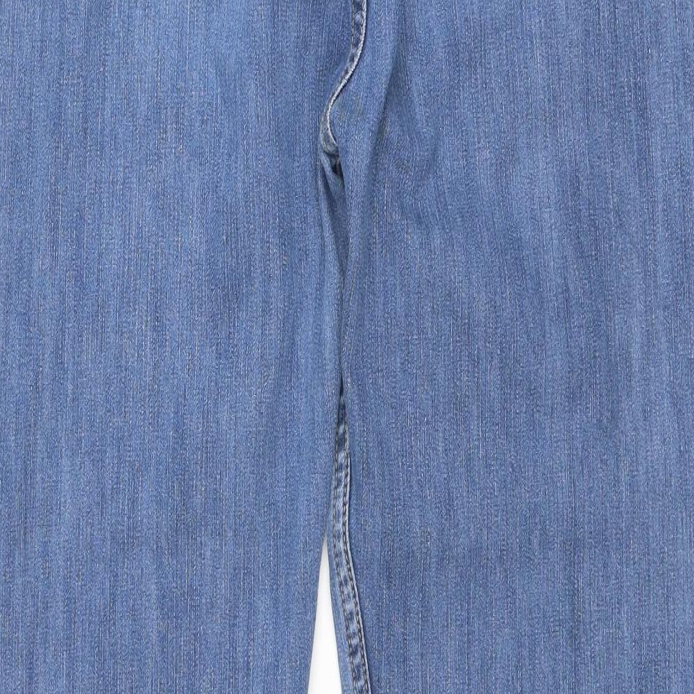 Blue Harbour Mens Blue Cotton Straight Jeans Size 34 in Regular Zip