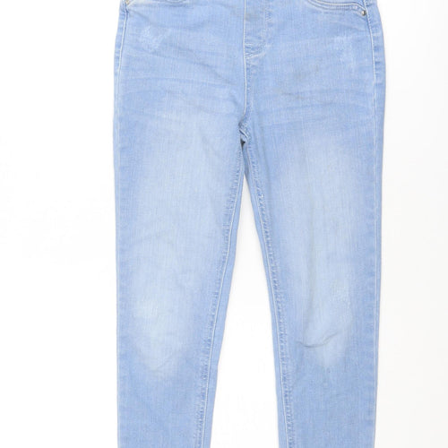 Denim & Co. Girls Blue Cotton Jegging Jeans Size 10-11 Years Regular Pullover