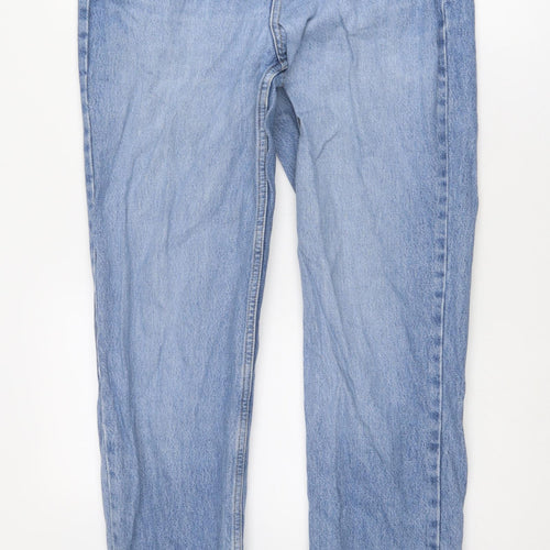 ASOS Womens Blue Cotton Straight Jeans Size 28 in Regular Zip